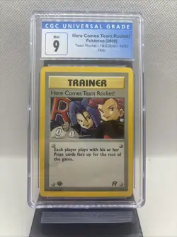 2000 Pokemon Team Rocket 1st Edition Here Comes Team Rocket HOLO #15/82 CGC 9 - Image 1