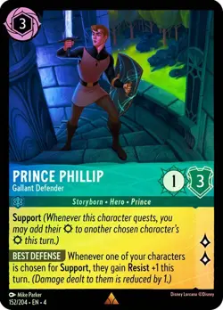 Cold Foil PRINCE PHILLIP GALLANT DEFENDER 1x Rare Disney Lorcana NM - Image 1