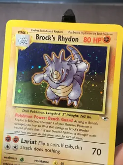 Pokemon TCG Brock's Rhydon #2/132 Gym Heroes Holo Rare 2000 VTG WOTC NM - Image 2