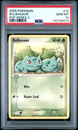 2005 POKEMON POP SERIES 2 #12 BULBASAUR PSA 10 - Image 1