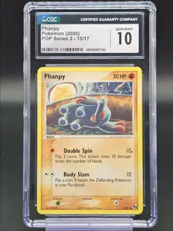 PHANPY 2005 POKEMON NINTENDO PROMOS POP SERIES 2 COMMON A 15/17 CGC 10 - Image 1