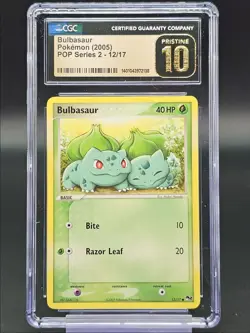 BULBASAUR 2005 POKEMON NINTENDO PROMOS POP SERIES 2 COMMON 12/17 CGC 10 - Image 1