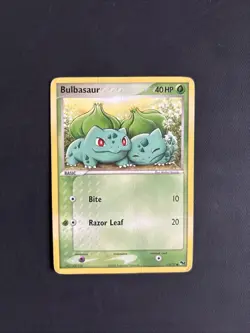 Pokemon TCG Bulbasaur 12/17 Pop Series 2 Non Holo Rare 2005 Vintage - PLAYED - Image 1