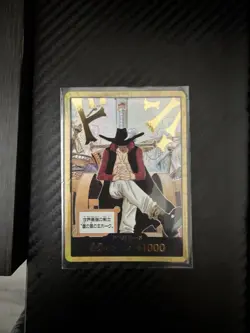 One Piece Card Gold Frame Dracule Mihawk DON!! Card OP14 THE AZURE SEA'S SEVEN - Image 1