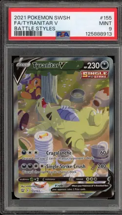 Pokemon Tyranitar V Battle Styles Full Alt Art #155 PSA 9 Mint - Image 1