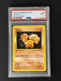1999 1st Edition Vulpix Shadowless Base Set 68/102 (PSA 9 Mint) Pokemon Card. - Image 1