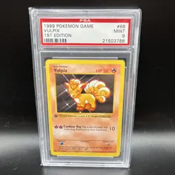 1999 1st Edition Vulpix Shadowless Base Set 68/102 (PSA 9 Mint) Pokemon Card. - Image 1