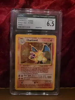 Charizard 4/102 Base Set Holo English CGC 6.5 Pokemon Vintage - Image 1