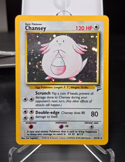 Pokemon TCG Chansey 003/130 Base Set 2 Holo SWIRL - LP WOTC VINTAGE RARE - Image 1