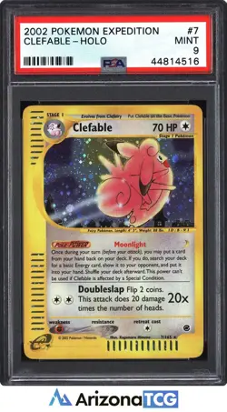 Pokemon 2002 Clefable 7/165 Holo Expedition PSA 9 - Image 1
