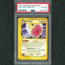 Gem Mint! CLEFABLE Rev Foil Holo 2002 Pokemon Expedition # 7 WOTC eReader PSA 10 - Image 1