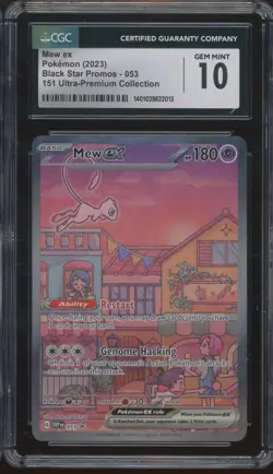 2023 Pokemon Black Star Promo 151 Ultra #053 Mew ex Gem Mint CGC 10 - Image 1
