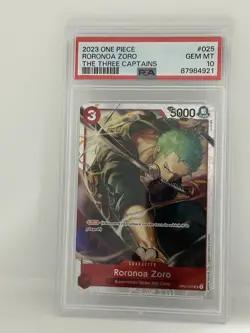 One Piece Roronoa Zoro OP01-025 The Three Captains Deck PSA 10 - Image 1