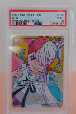 PSA 9 One Piece Card Game Paramount War OP-02 120 Uta Full art SEC Japanese - Image 1