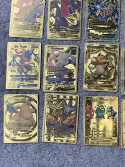 Set of 109 Charizard,Greninja,Pikachu,Mewtwo,More Gold Foil Fan Art Card MP-LP - Image 4