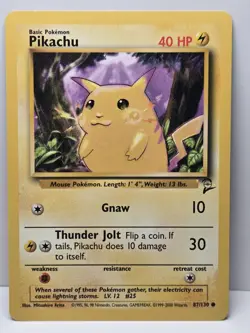 Pikachu 87/130 - Base Set 2 - Pokemon Card - NM - US Seller - Image 1