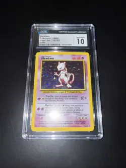 Pokemon Mewtwo Base Set Unlimited Holo Rare #10 CGC 10 Gem Mint - Image 1