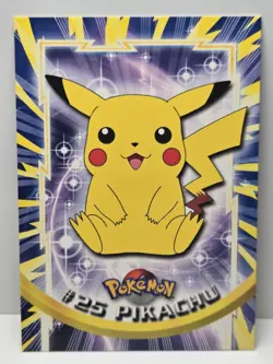 (1) 1999 Topps Pokemon Pikachu #25 Non-Holo Blue Logo - NM - US Seller - Image 1