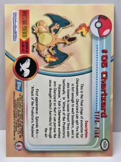 (2) Topps Pokemon #06 Charizard Non-Holo Series 1 BLUE Logo - NM - US Seller - Image 2