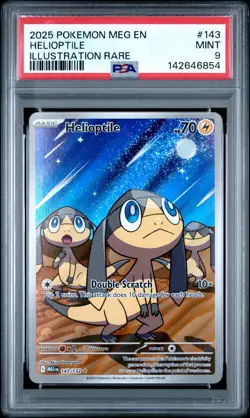 (PSA 9) Pokemon: Mega Evolution - Helioptile #143 [Illustration Rare/Full Art] - Image 1