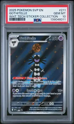PSA 10 GOTHITELLE 211 BLACK STAR PROMO WHITE FLARE STICKER COLLECTION POKEMON 😍 - Image 1