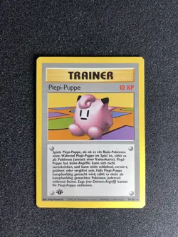 Pokemon TCG 1st Edition German Base Set Piepi-Puppe Trainer 70/102 MP/LP - Image 1
