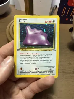 Pokemon - Ditto 3/62 1st Edition Holo - Fossil - Image 1