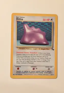Ditto 3/62 Rare Holo Pokemon Card Fossil Set 1999 - Image 1