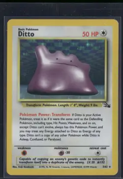 Ditto 3/62 Holo Rare Fossil Pokemon Lightly Played - Image 1