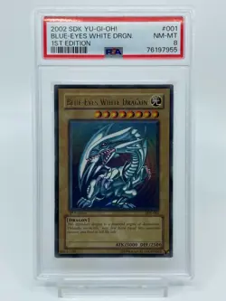 YU-GI-OH! yugioh Blue-Eyes White Dragon SDK-001 Ultra Rare 1st Edition PSA8 - Image 1