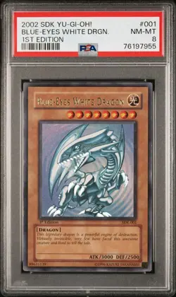YU-GI-OH! yugioh Blue-Eyes White Dragon SDK-001 Ultra Rare 1st Edition PSA8 - Image 3