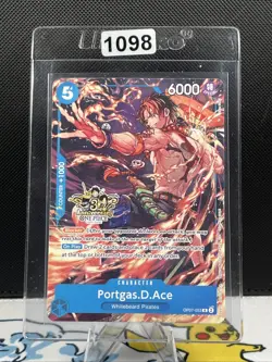 One Piece 3rd Anniversary Stamped Promo OP07-053 Portgas.D.Ace Alt Art (1098) - Image 1