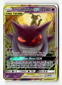 Gengar & Mimikyu GX Ultra Rare Holo SM - Team Up 53/181 NM Pokemon TCG - Image 1