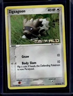 Zigzagoon EX Emerald 74/106 Holo Stamped 2005 Pokemon TCG - NM - Image 1