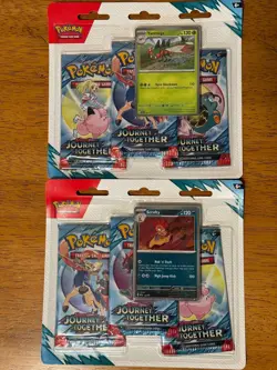 Pokemon TCG Scarlet & Violet Journey Together 3-Pack Blister Set of 2 - Image 1