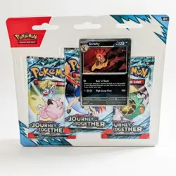 Pokemon TCG Scarlet&Violet Journey Together 3 Pack Blister +Promo Scrafty Foil - Image 1