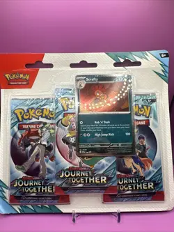 Pokemon TCG: Scarlet & Violet Journey Together 3-Pack Booster Blister - Scrafty - Image 1