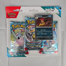 Pokemon TCG Scarlet Violet Journey Together Blister 3 Pack Scrafty Promo - Image 1