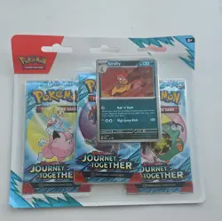 Pokemon TCG Scarlet & Violet sv9 Journey together 3 Pack Blister + Scrafty Promo - Image 1