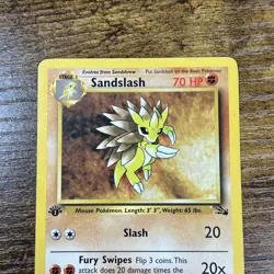 Sandslash Fossil 41/62 1st Edition Pokemon Card Ken Sugimori Art - Image 2