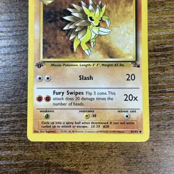 Sandslash Fossil 41/62 1st Edition Pokemon Card Ken Sugimori Art - Image 3