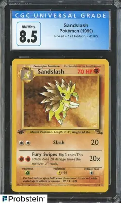 1999 Pokemon TCG Fossil 1st Edition #41/62 Sandslash CGC 8.5 NM-MT+ - Image 1
