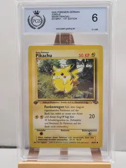 Pikachu 1st Edition Pokemon Karte 60/64 Dschungel PGS 6 EX-Mint Vintage Jungle - Image 1