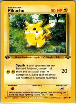Pikachu 60/64 1st Edition Non Holo Jungle - Pokemon Card - NM - Image 1