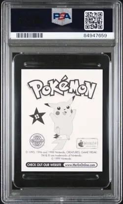 Ash & Pikachu 1999 Merlin Pokemon Prism Sticker #S2 PSA 9 Mint POP 126!! - Image 2