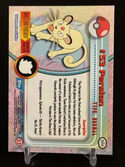 Topps Pokemon Card #53 Persian Blue Logo NM - Image 2