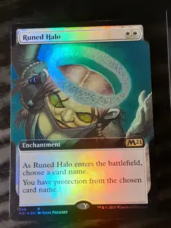 Runed Halo Extended Art FOIL, M21 , LP , MTG ,FREE SHIPPING - Image 1
