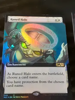 Runed Halo Extended Art FOIL, M21 , LP , MTG ,FREE SHIPPING - Image 2