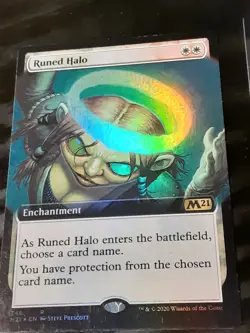 Runed Halo Extended Art FOIL, M21 , LP , MTG ,FREE SHIPPING - Image 3