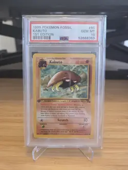 1999 POKEMON FOSSIL 1ST ED #50 KABUTO PSA 10 - Image 1